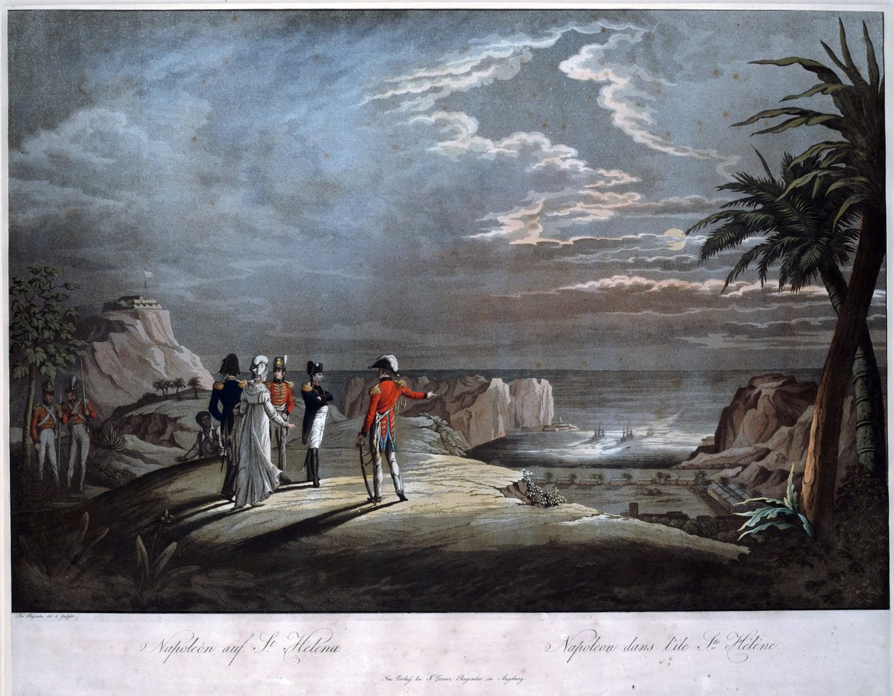 सेंट हेलेना द्वीप पर नेपोलियन बोनापार्ट - रुगेंडास, जोहान लोरेंज, द यंगर (1775-1826) - एक्वाटिंट - 47x58 - निजी संग्रह द्वारा जोहान लोरेंज रगेंदास
