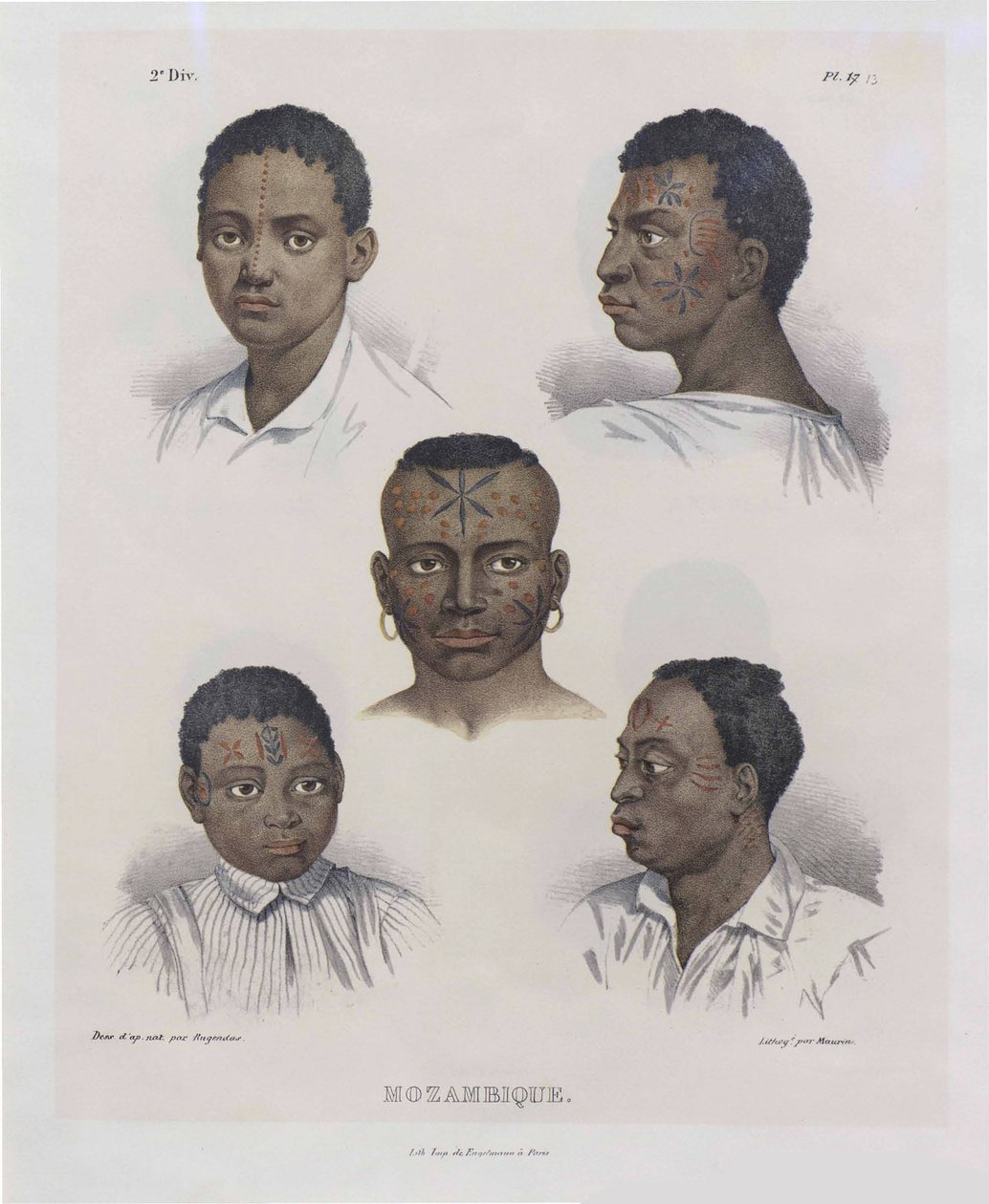 मोजाम्बिक। ब्राजील में पिक्चर्स जर्नी से, 1830-1835। द्वारा जोहान मोरित्ज़ रुगेंडास