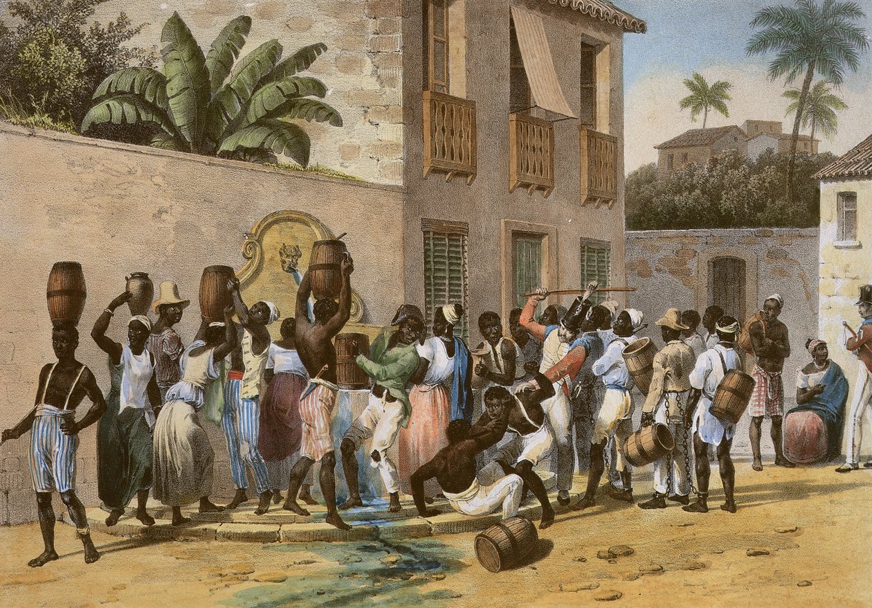पानी वाहक, Deroi, पब द्वारा उत्कीर्ण। एंगेलमैन एंड कंपनी, पेरिस, 1835 (हाथ के रंग वाले लिथो) द्वारा द्वारा जोहान मोरित्ज़ रुगेंडास