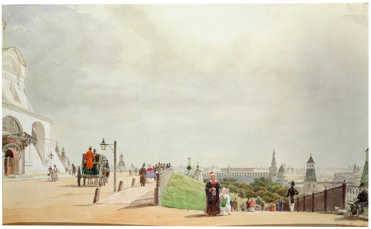 मॉस्को क्रेमलिन में, 1839। द्वारा जोहान फिलिप एडुअर्ड गार्टनर