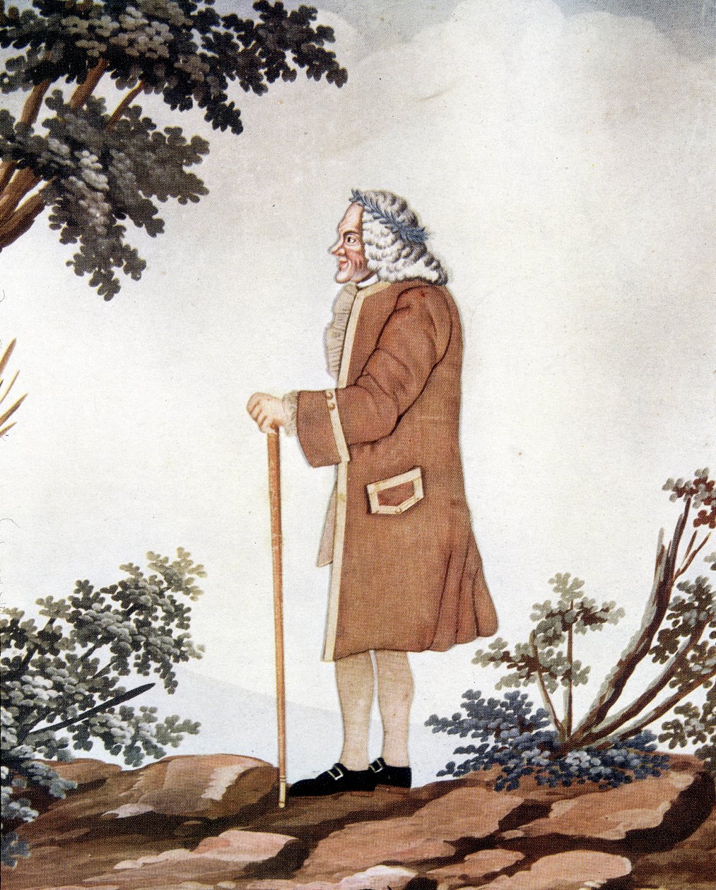 वोल्टेयर का पोर्ट्रेट, फ्रांसीसी लेखक (1694-1778) - "" गौचे और रेशम" में जिनेवा के जोहान ह्यूबर को जिम्मेदार ठहराया द्वारा जोहान रुडोल्फ द एल्डर (attr.to) ह्यूबर