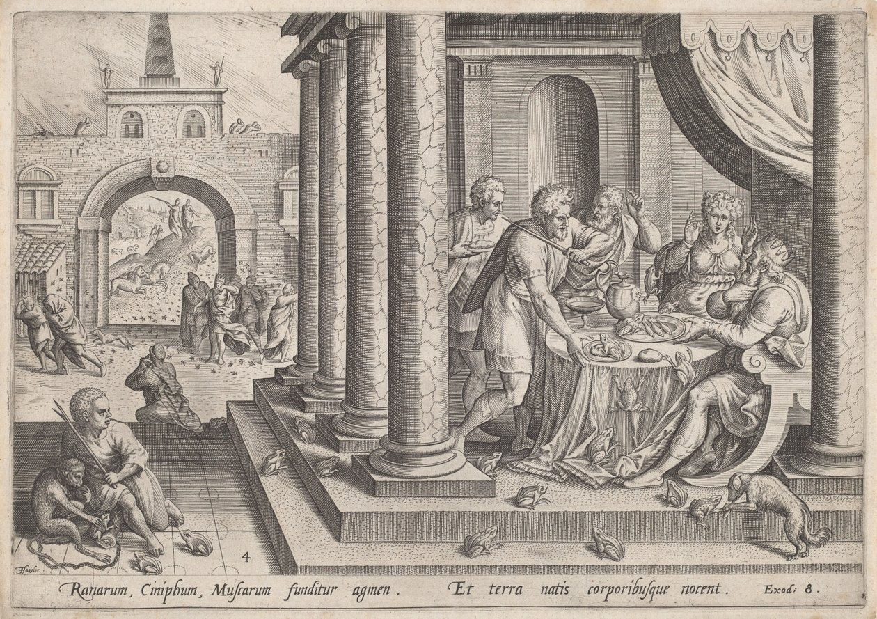 मेंढकों का प्लेग, c.1585। द्वारा जोहान सदेलर I
