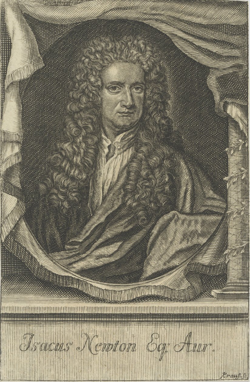 सर आइजक न्यूटन का पोर्ट्रेट 1642-1727, द्वारा जोहान उलरिच क्रॉस
