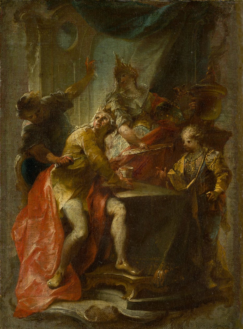 संत एडवर्ड, राजा और शहीद की हत्या, c.1750 द्वारा जोहान वोल्फगैंग बॉमगार्टनर