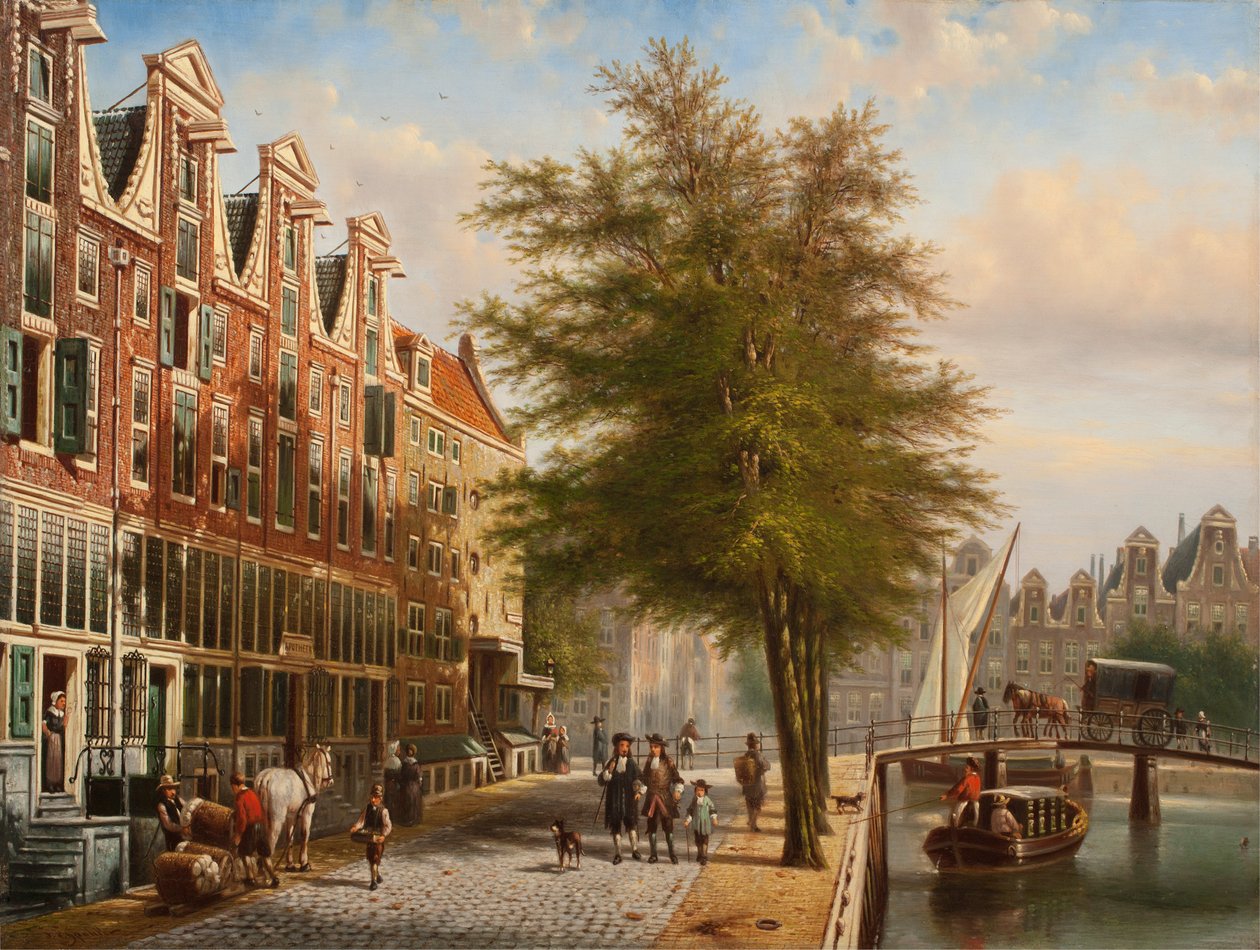 Leidsegracht और Herengracht, एम्स्टर्डम का दृश्य द्वारा जोहान्स फ्रांसिस्कस स्पोहलर