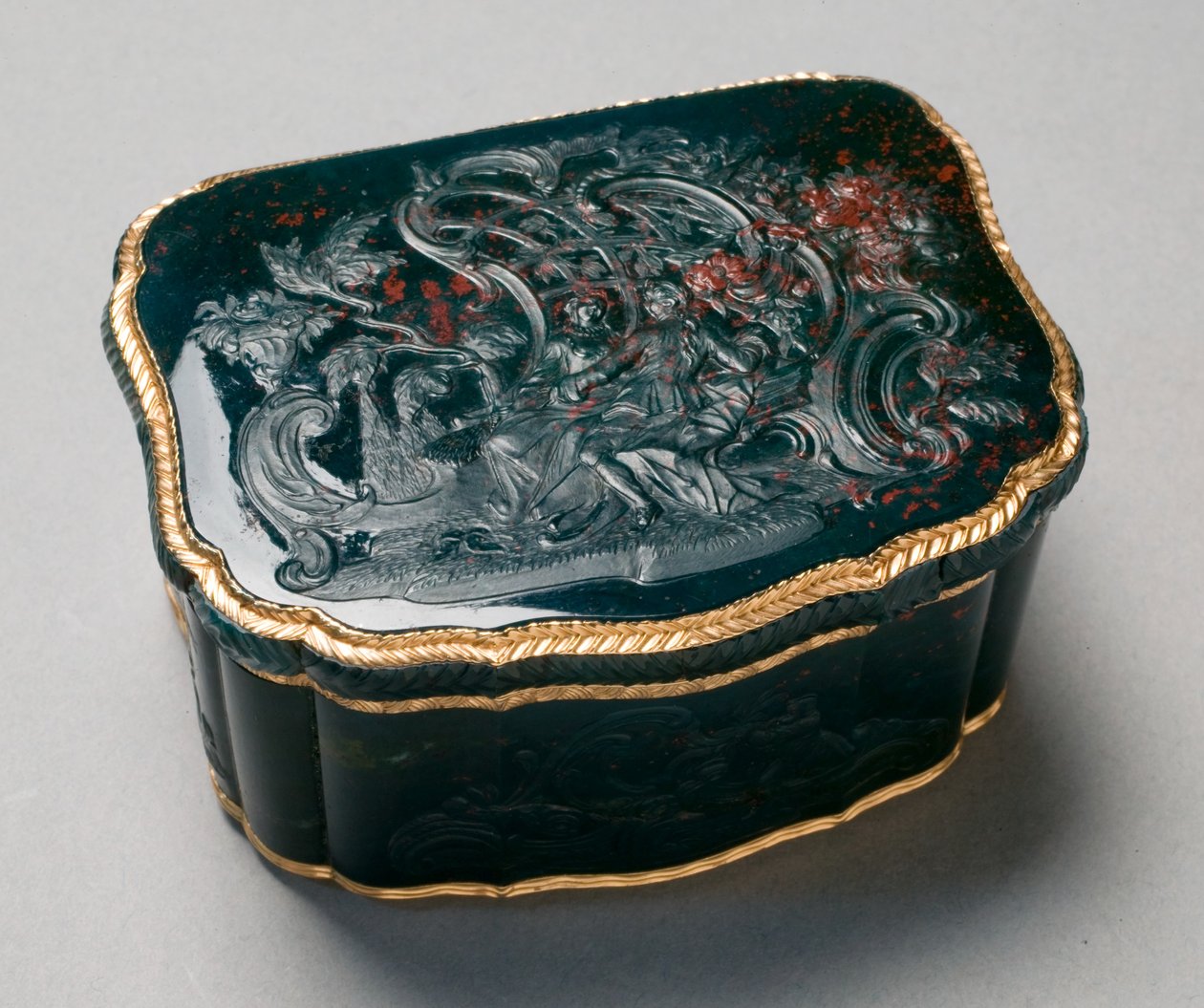 स्नफ़ बॉक्स, कार्ल गुस्ताव क्लिंगस्टेड (1657-1734) द्वारा चित्रित, c.1750 (सोने पर चढ़ा हुआ ब्लड एसिड) द्वारा जोहान्स जॉर्ज (Attr। To) burdock