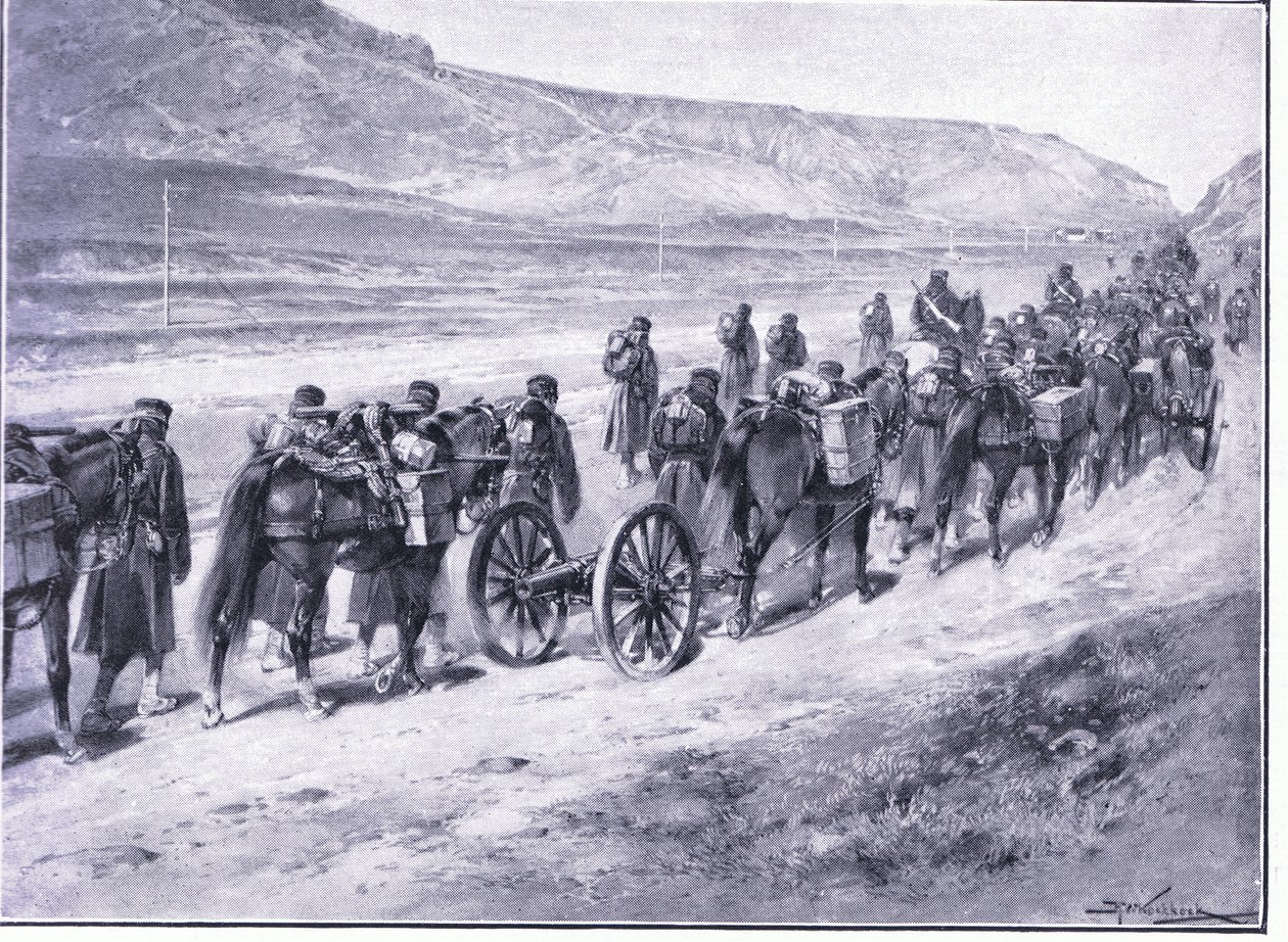 इचोन के रास्ते में फील्ड गन की बैटरी, रुसो-जापानी युद्ध खंड 1 का इतिहास, चित्र 1 द्वारा जोहान्स हरमन बारेंड कोएकोक