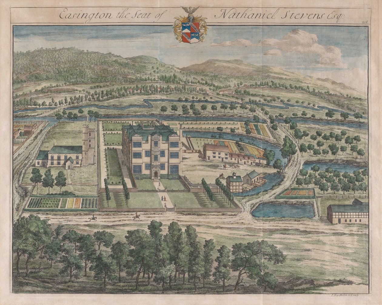 ईज़िंगटन, द सीट ऑफ़ नथानिएल स्टीवंस, [1712] 1768 को फिर से जारी किया गया। द्वारा जोहान्स किप