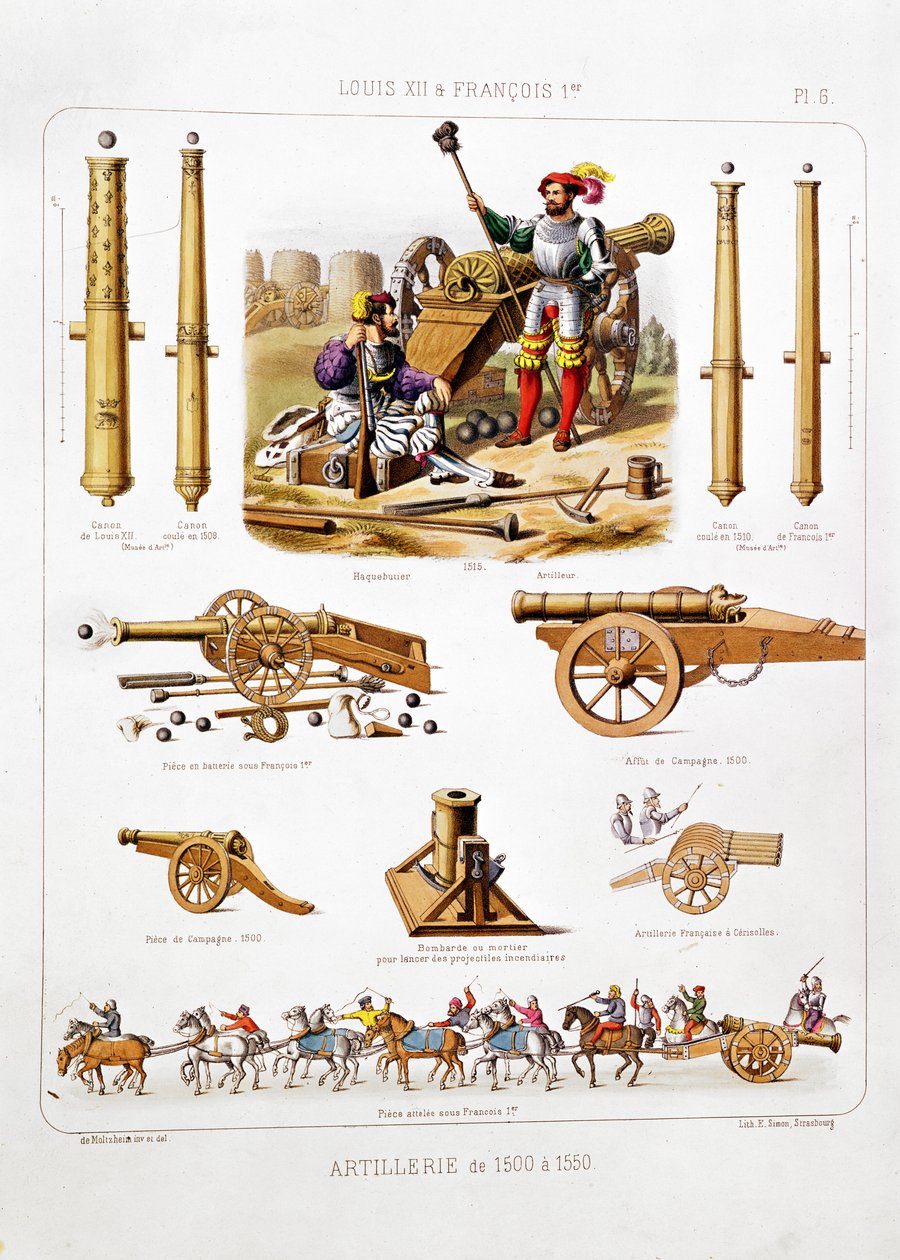 , L&39;Artillerie Francaise ’से 1500-50 के बीच की फ्रेंच तोप द्वारा जोहान्स मोल्तज़िम