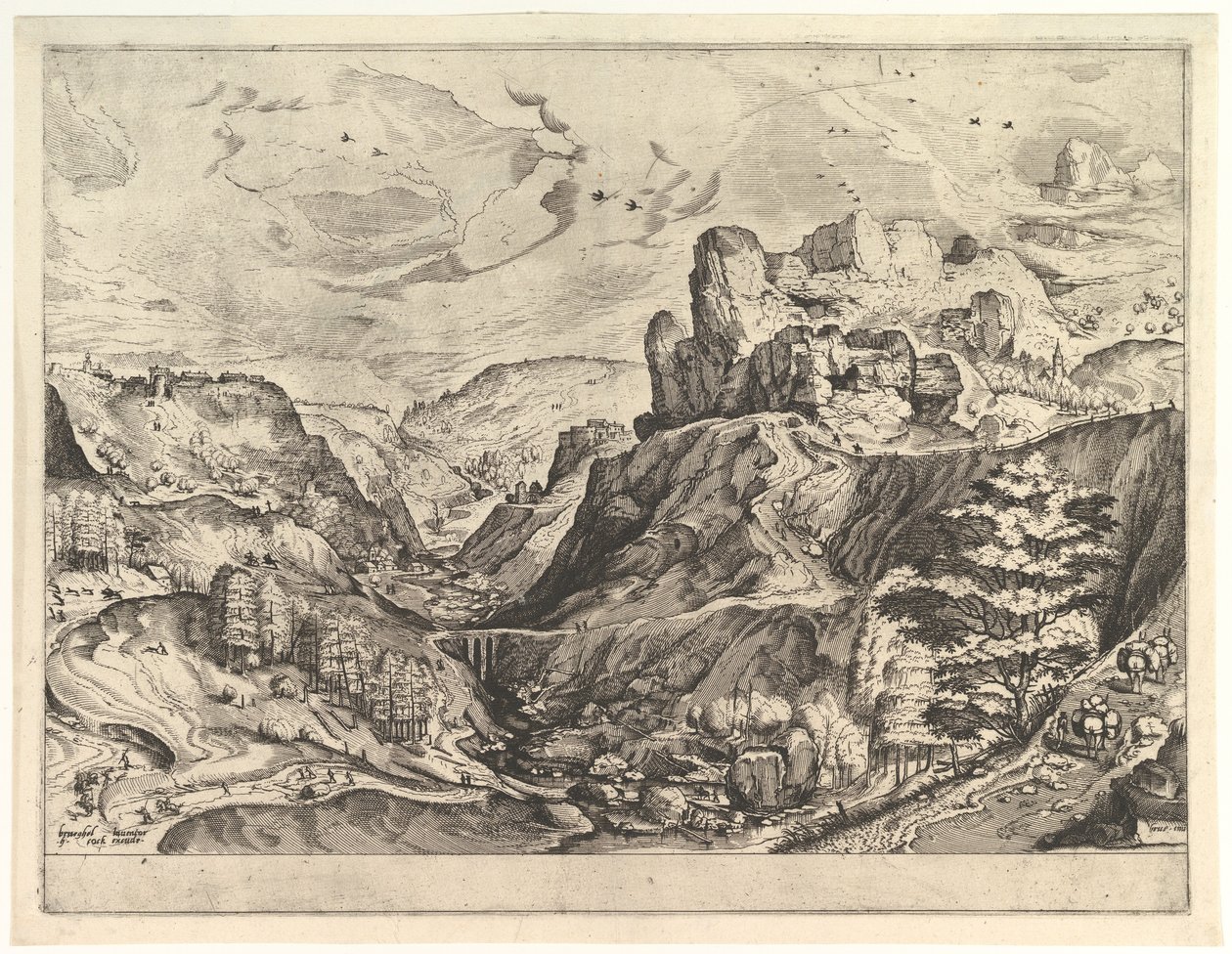 द लार्ज लैंडस्केप्स से डीप वैली के साथ अल्पाइन लैंडस्केप, सीए। 1555-56। द्वारा जोहान्स वैन डोएटेकम I