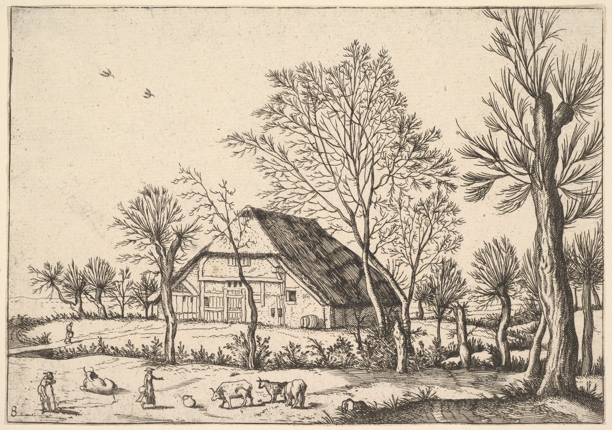 फार्म, द स्मॉल लैंडस्केप्स से, 1559-61। द्वारा जोहान्स वैन डोएटेकम I
