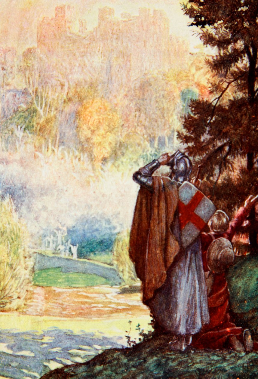 वे उस शहर के नज़दीक थे, जिसमें वे गए थे, जॉन बयान द्वारा &39;द पिलग्रिम्स प्रोग्रेस&39; का चित्रण, मैरी मैकग्लोर द्वारा, टीसी और ईसी जैक द्वारा प्रकाशित, 1907 द्वारा जॉन बयम लिस्टन शॉ