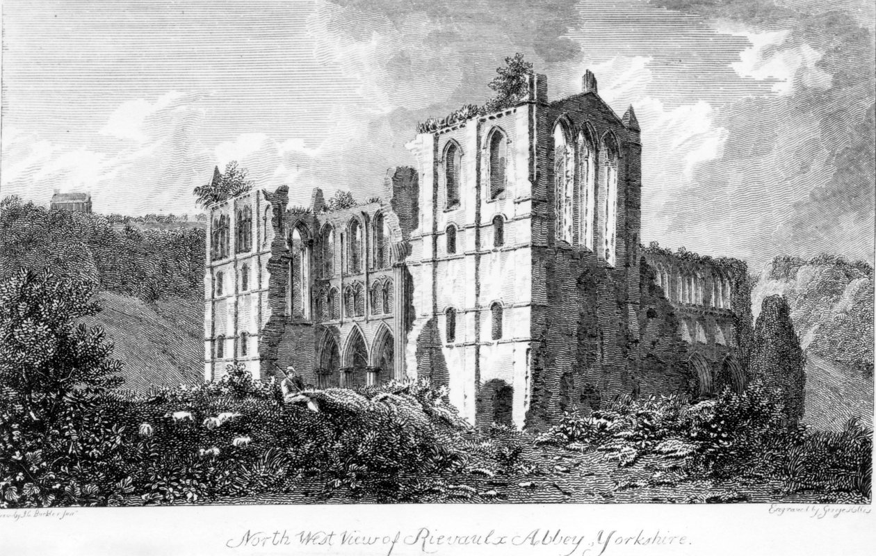 Rievaulx Abbey, यॉर्कशायर, 1821 द्वारा जॉन चेसेल बकलर