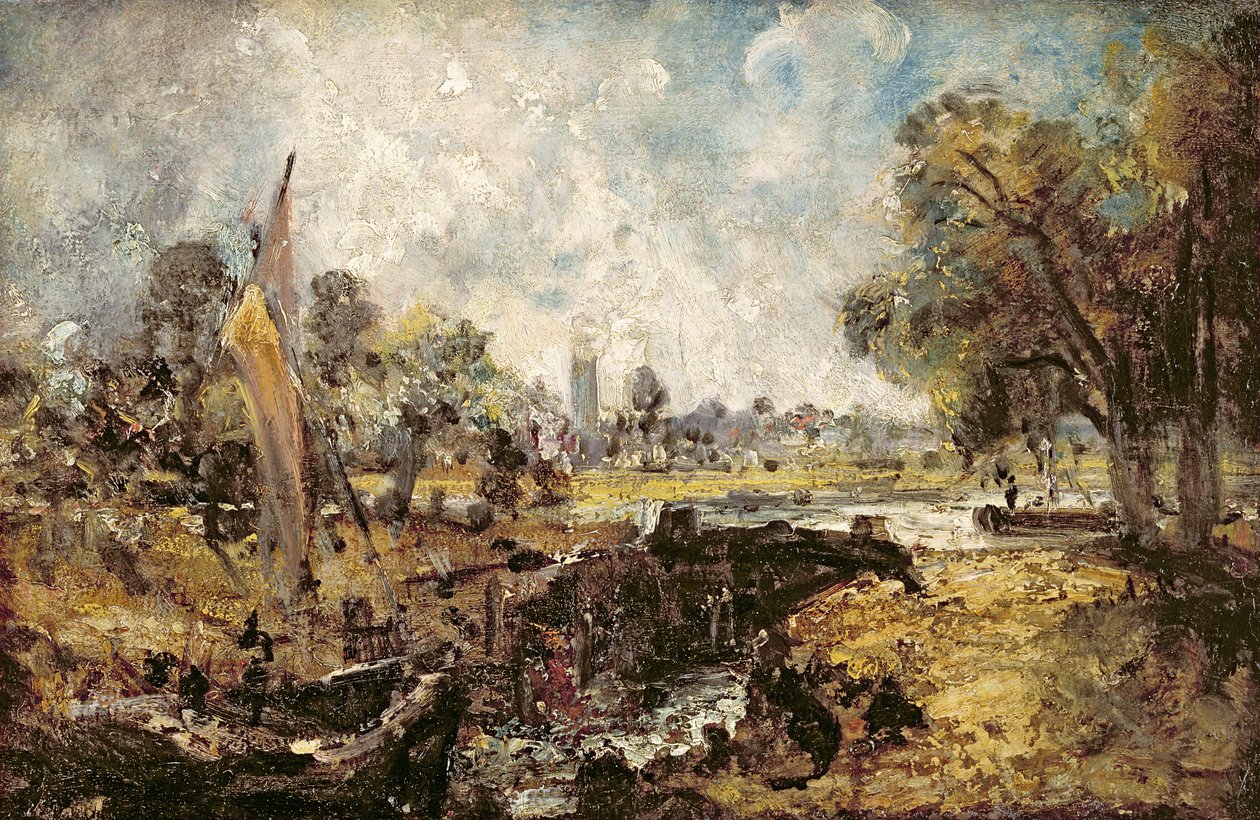 डेडहम लॉक, c.1820 (कैनवास पर तेल पैनल पर रखा गया) द्वारा जॉन कांस्टेबल