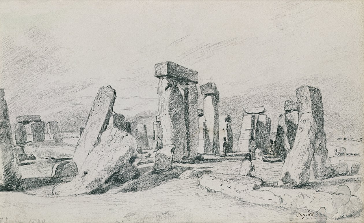 स्टोनहेंज, विल्टशायर, 1820 (ड्राइंग) द्वारा जॉन कांस्टेबल