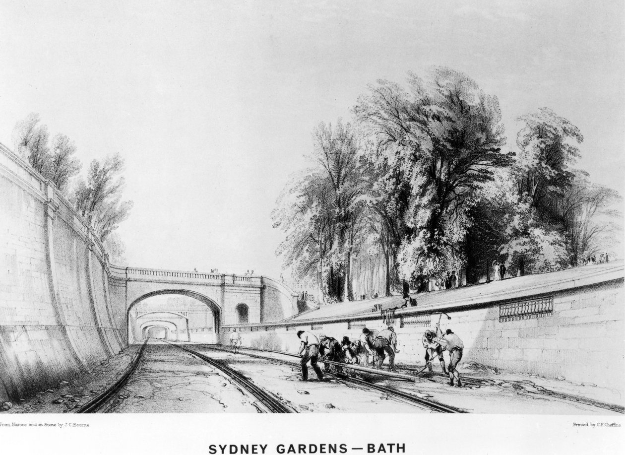 सिडनी गार्डन, बाथ, सीएफ शेफ़ीन्स द्वारा मुद्रित, 1843 द्वारा जॉन कुक बोर्न
