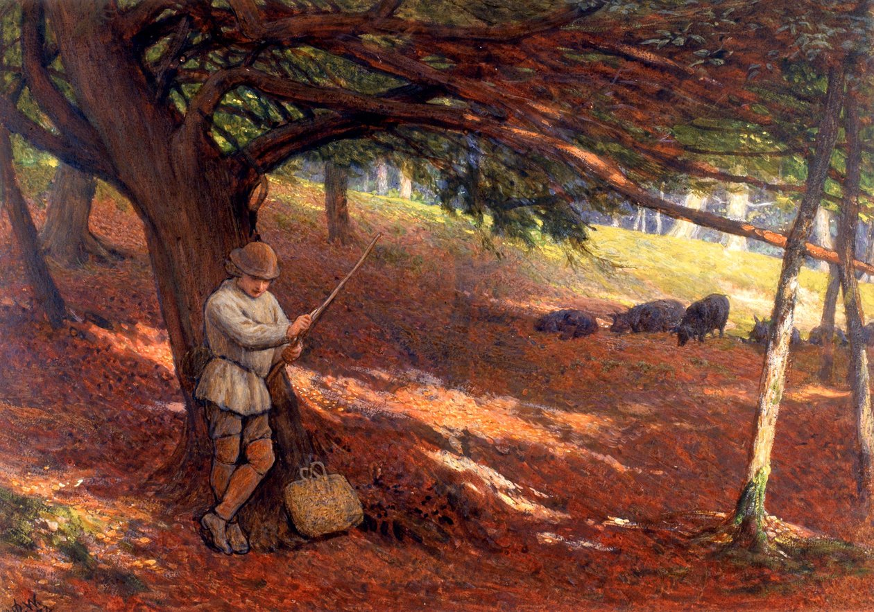 Swineherd (कागज पर अंगरखा) द्वारा जॉन डावसन वाटसन