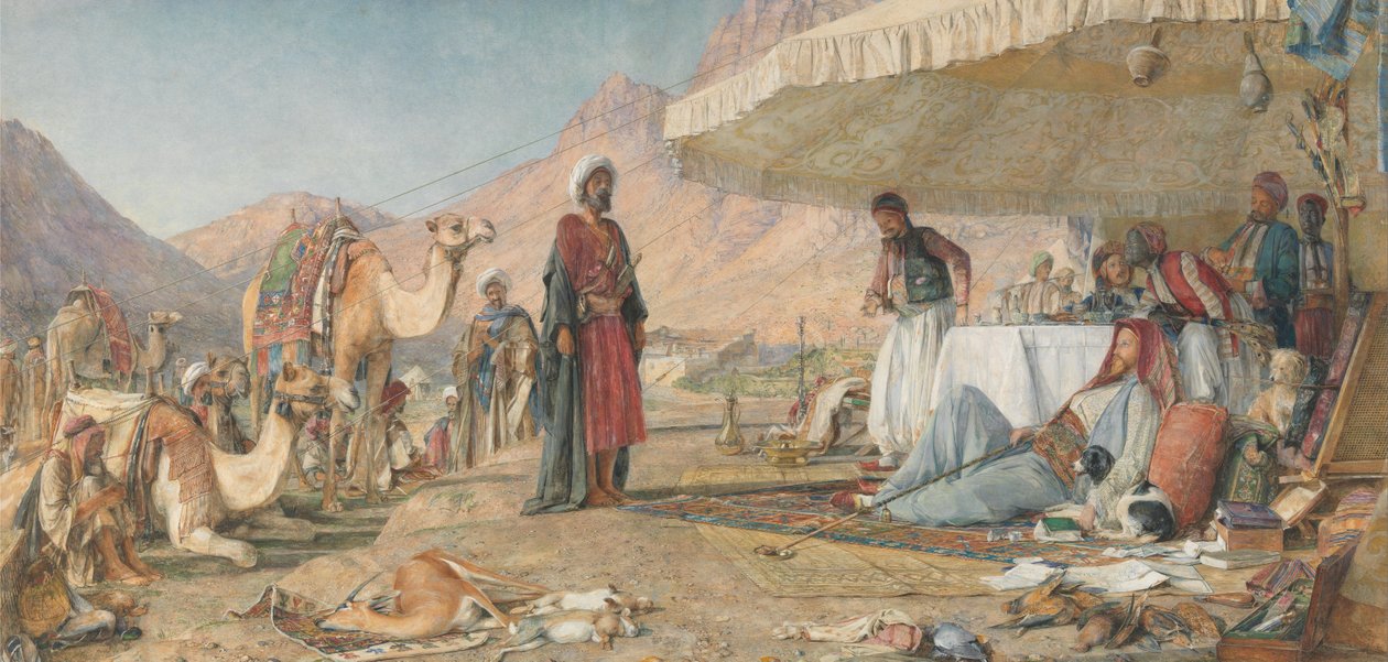 माउंट सिनाई के रेगिस्तान में एक फ्रैंक एग्जीबिशन। 1842 द्वारा जॉन फ्रेडरिक लुईस