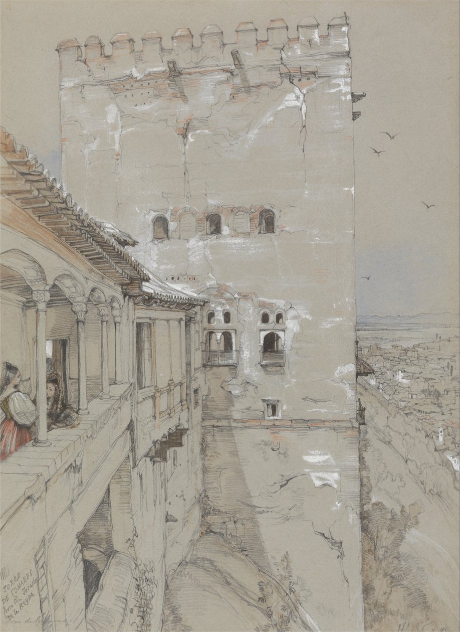 द टॉवर ऑफ कोमर्स, अलहम्ब्रा, 1835 द्वारा जॉन फ्रेडरिक लुईस
