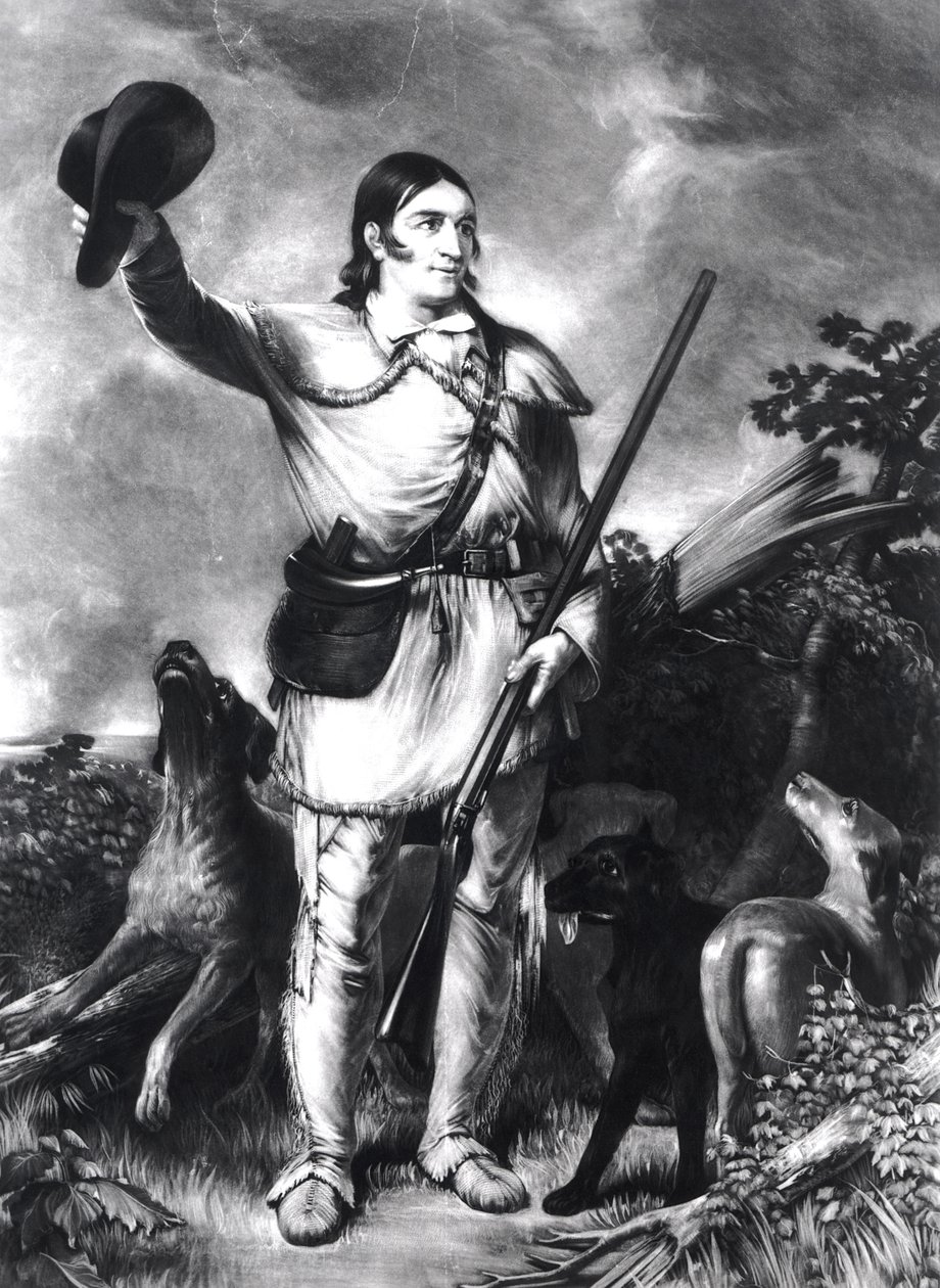 कर्नल डेवी क्रॉकेट, चार्ल्स गिल्बर्ट स्टुअर्ट (c.1787-1813) c.1839 द्वारा उत्कीर्ण द्वारा जॉन गैडस्बी चैपमैन