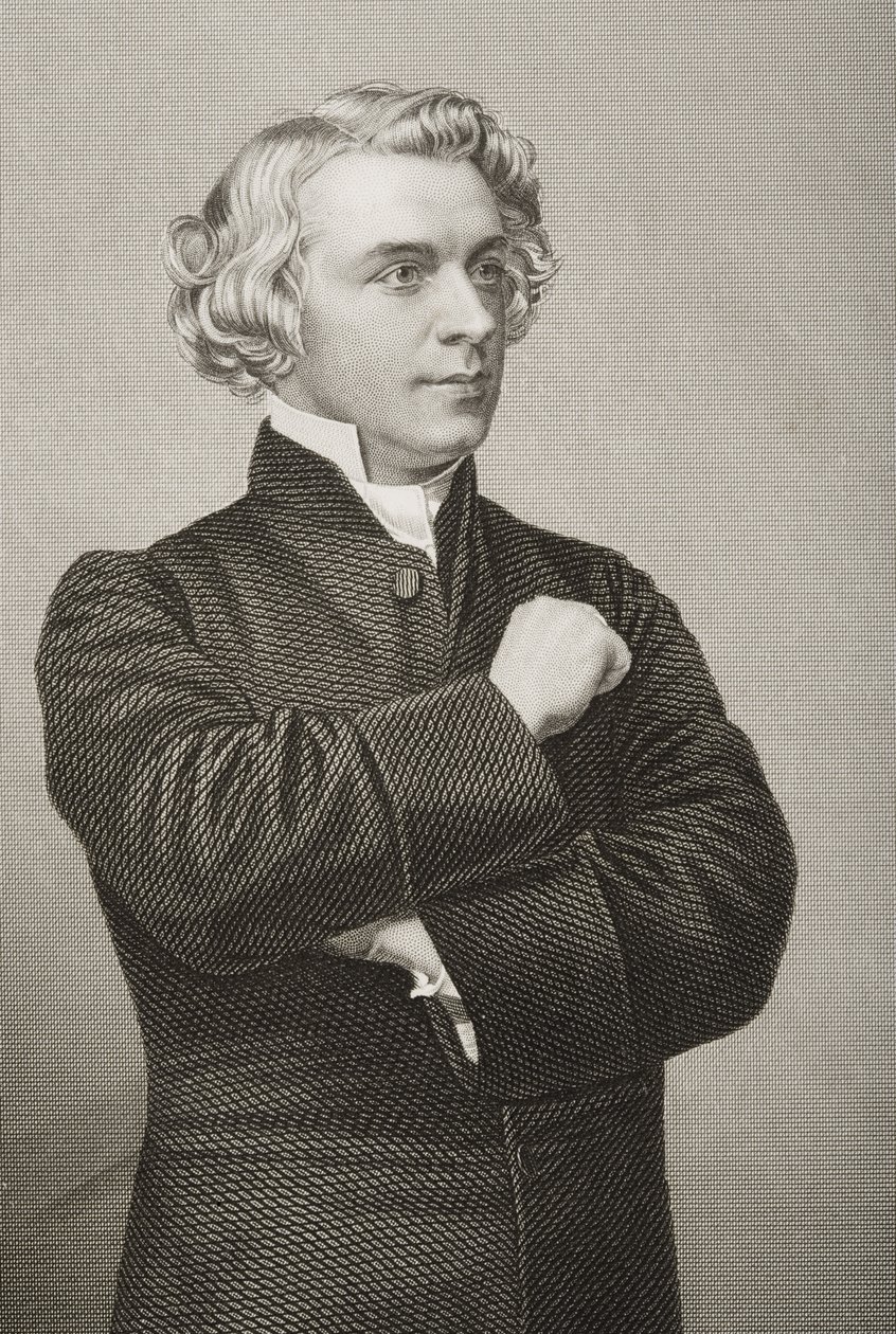 जॉन चिप्पेंडल मोंटेस्क्यू बेलेव (1823-74), डीजे पाउंड द्वारा एक तस्वीर से उत्कीर्ण, &39;द ड्रॉइंग-रूम ऑफ एमिनेंट पर्सन्स, वॉल्यूम 2&39; से, लंदन में प्रकाशित, 1860 द्वारा जॉन जाबेज एडविन पैस्ले मयाल