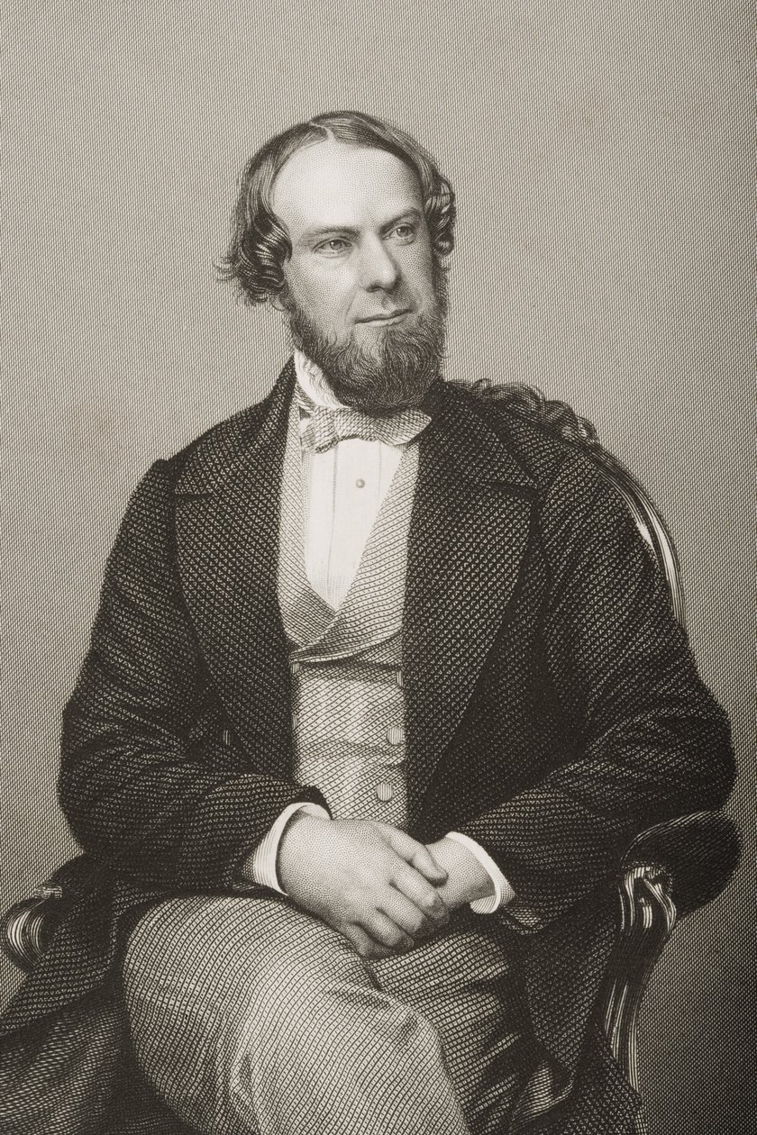 जॉन वोडहाउस (1826-1902) किम्बरली का पहला अर्ल, डीजे पाउंड द्वारा एक तस्वीर से उकेरा गया, लंदन के 1860 में प्रकाशित &39;द ड्रॉइंग-रूम ऑफ एमिनेंट पर्सन्स, वॉल्यूम 2&39; से। द्वारा जॉन जाबेज एडविन पैस्ले मयाल