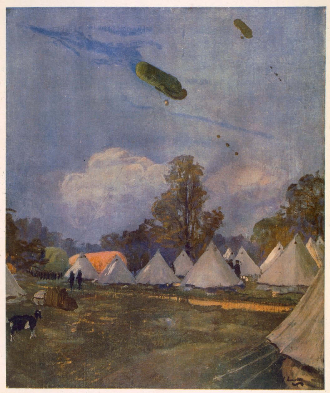 पतंग गुब्बारे, रोहैम्पटन, 1915, फ्रंट पर ब्रिटिश कलाकारों से, पश्चिमी मोर्चा की निरंतरता, 1918 द्वारा जॉन लैवरी