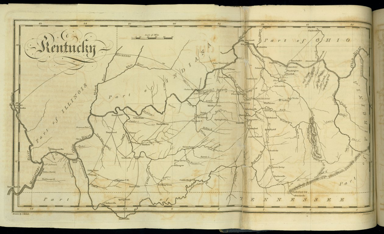 1818 में &39;यूनाइटेड स्टेट्स ऑफ अमेरिका के माध्यम से यात्राएं&39; पृष्ठ द्वारा जॉन मेलिश