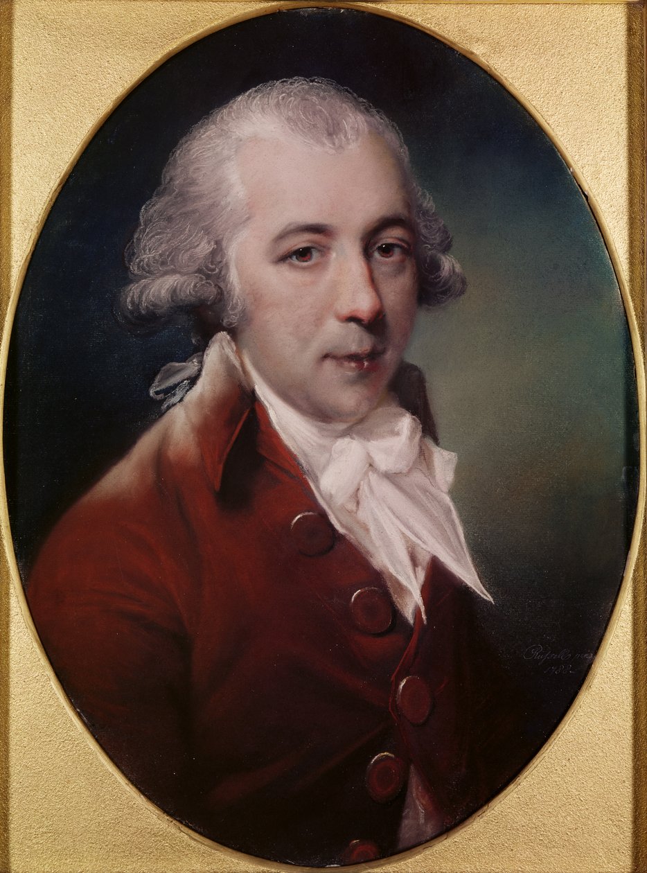 रिचर्ड ब्रिंसले शेरिडन का पोर्ट्रेट (1751-1816) 1788 (ग्रे पेपर पर पेस्टल) द्वारा जॉन रसेल