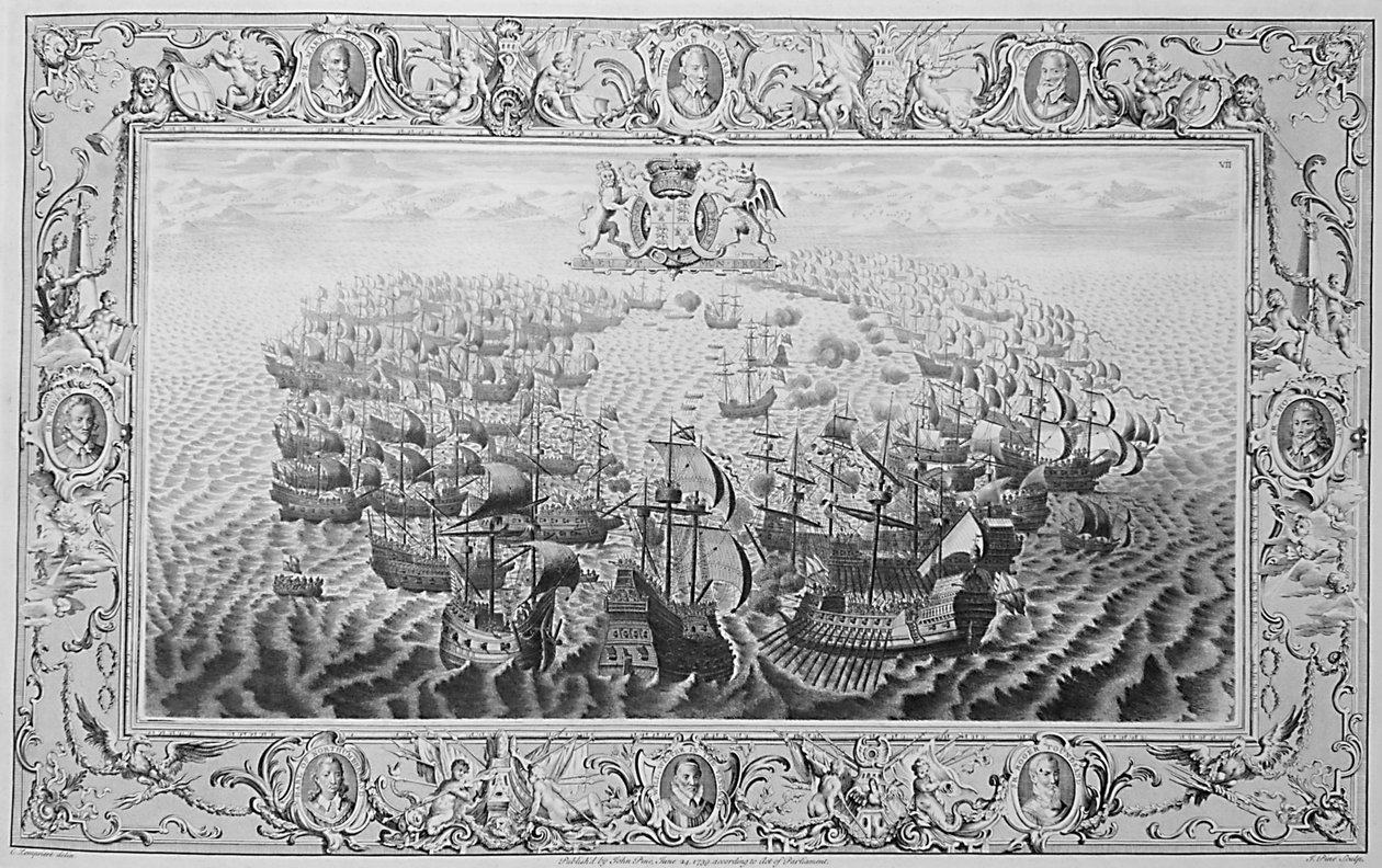 अरमाडा (टेपेस्ट्री से उत्कीर्णन), 1739 द्वारा जॉन पाइन