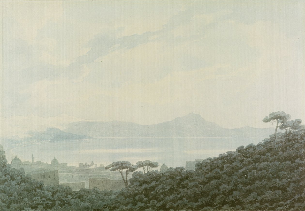 कैपोडिमोन्टे, इटली से नेपल्स की खाड़ी, c.1790 (कागज पर पेंसिल से अधिक) द्वारा जॉन रॉबर्ट कोज़ेंस