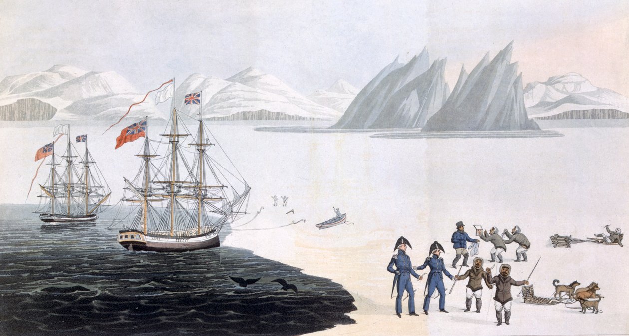 प्रिंस रीजेंट की खाड़ी के मूल निवासी के साथ पहला संचार, 1818 द्वारा जॉन सैकहाउस