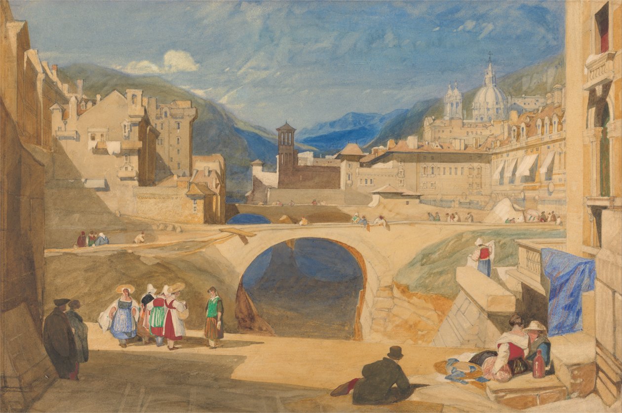 एक महाद्वीपीय शहर में पुल द्वारा जॉन बेच Cotman