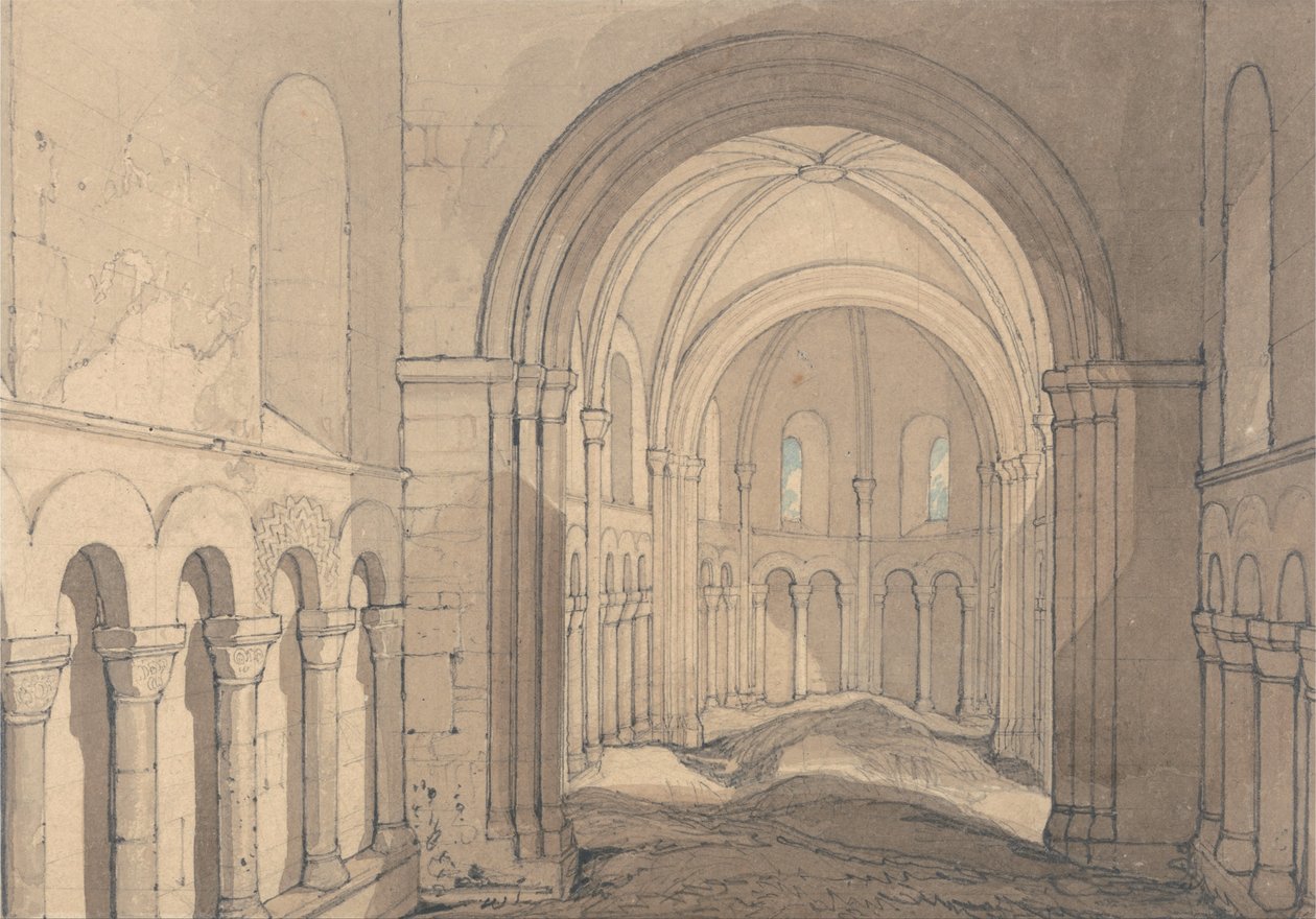 रूलेन, नॉर्मंडी के पास, सेंट जूलियन के चैपल का इंटीरियर द्वारा जॉन बेच Cotman