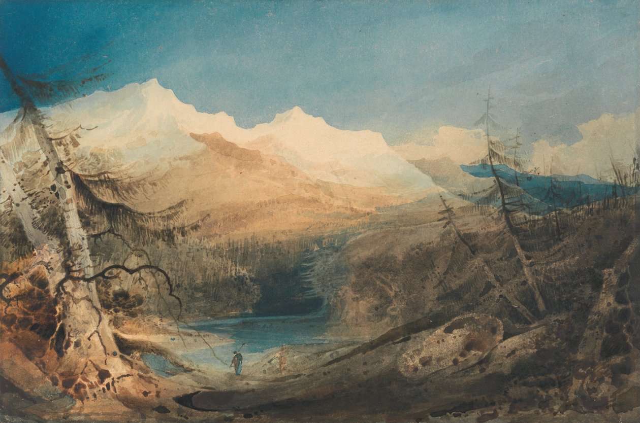 पर्वतीय परिदृश्य, उत्तर वेल्स द्वारा जॉन बेच Cotman