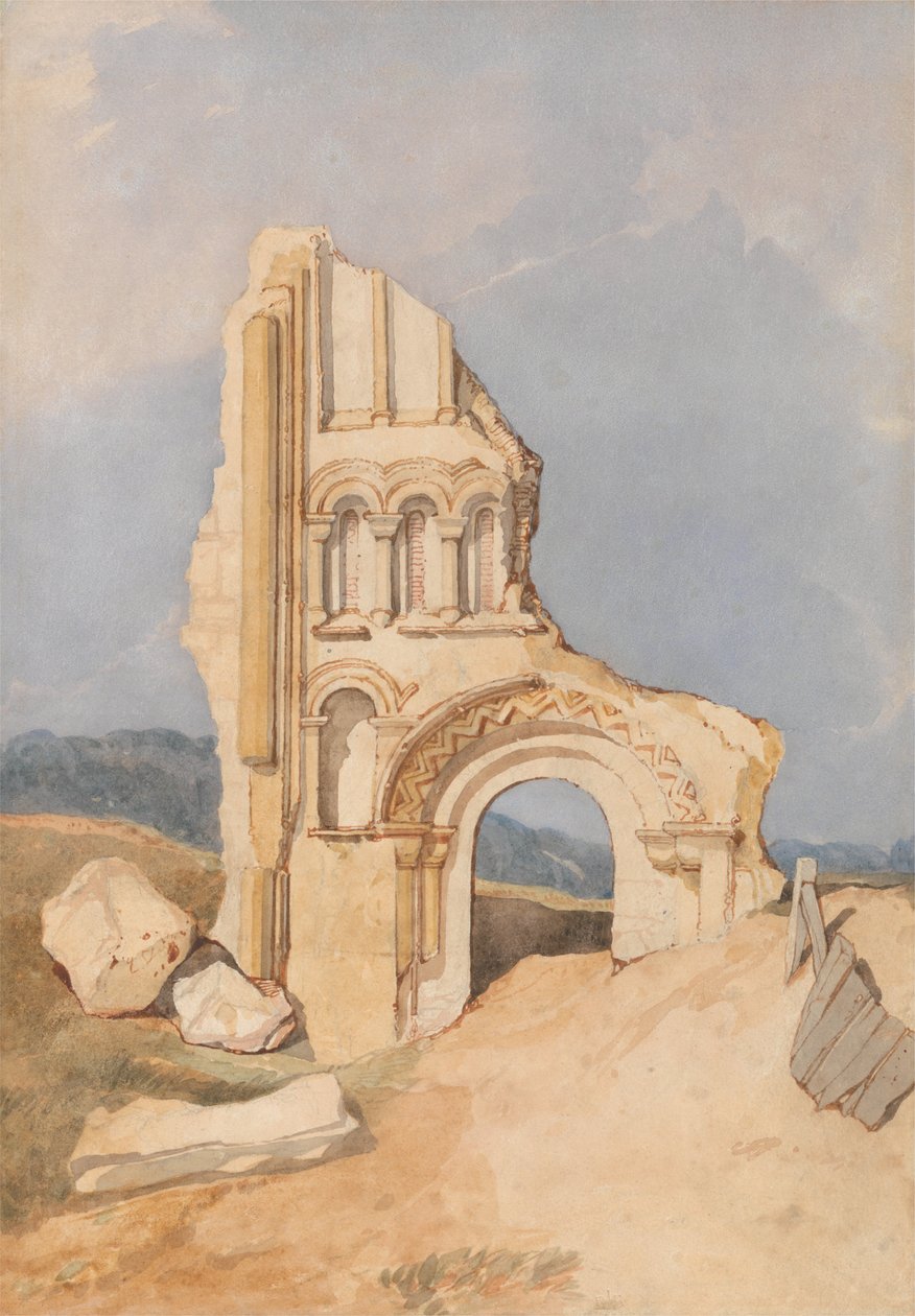 एक नॉर्मन चर्च के रुइन द्वारा जॉन बेच Cotman