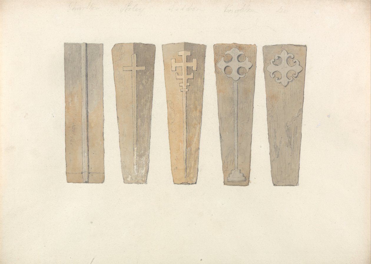 नॉरफ़ॉक चर्चों से पाँच ताबूत ढक्कन का अध्ययन द्वारा जॉन बेच Cotman