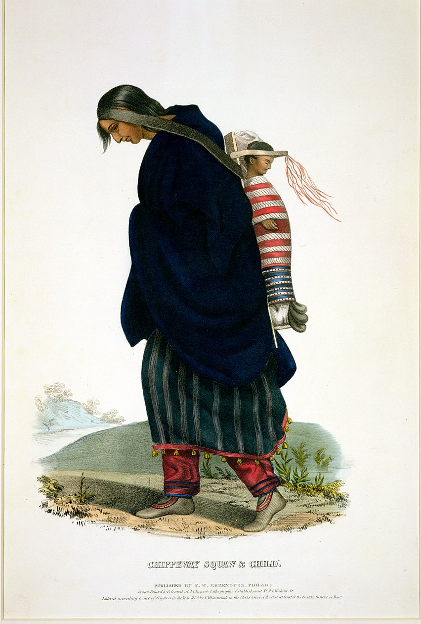 चिपवेवे स्कवॉ एंड चाइल्ड, पब। FOW Greenough, 1838 द्वारा द्वारा जॉन टी। बोवेन