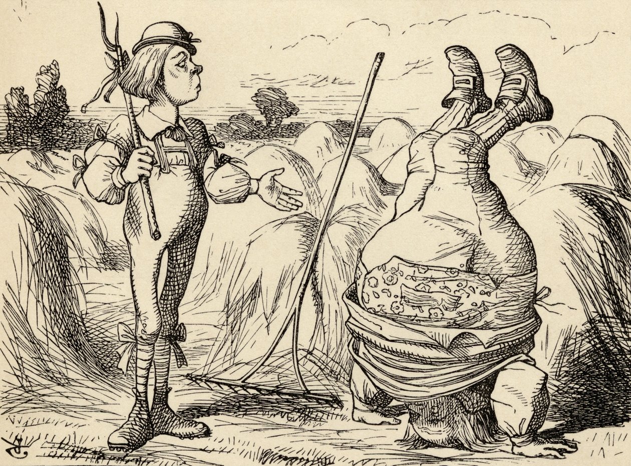 फादर विलियम, लुईस कैरोल द्वारा &39;एलिस एडवेंचर्स इन वंडरलैंड&39; से, 1891 में प्रकाशित अपने सिर पर खड़े थे द्वारा जॉन टेनिएल