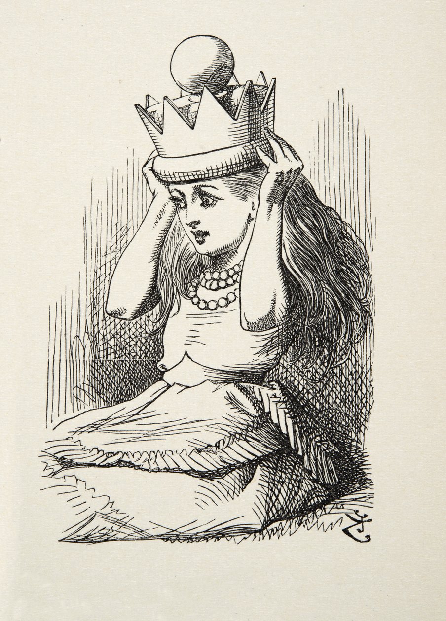 क्वीन एलिस, लुईस कैरोल (1832 - 98), 1872 द्वारा लुकिंग ग्लास से चित्रण द्वारा जॉन टेनिएल