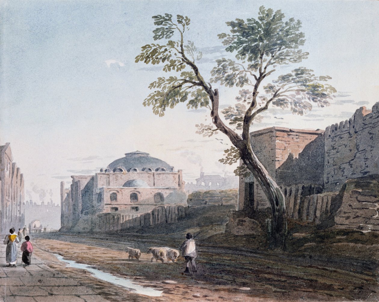 स्कॉच चर्च और लंदन वॉल के अवशेष, 1818 द्वारा जॉन वर्ले