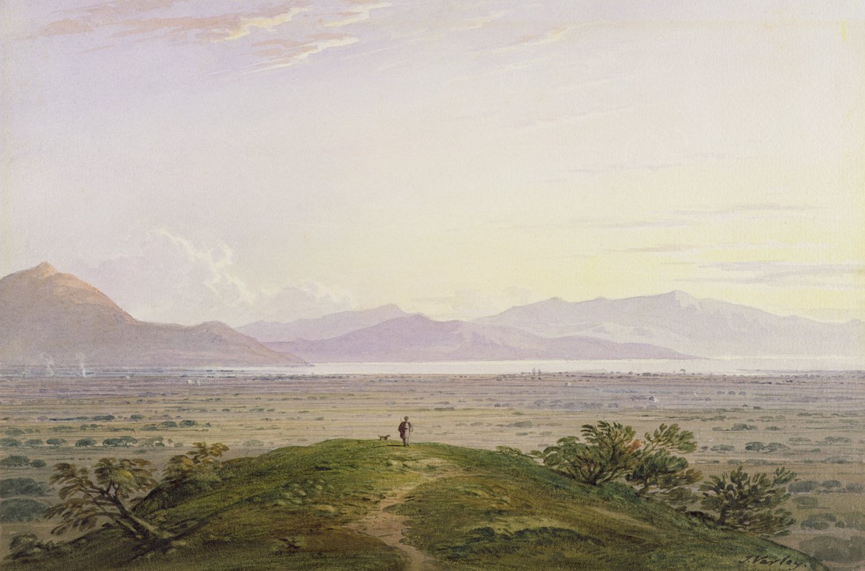 मैराथन के मैदान, 1834 (कागज पर बाहर खरोंच के साथ ग्रेफाइट und wc) द्वारा जॉन वर्ले