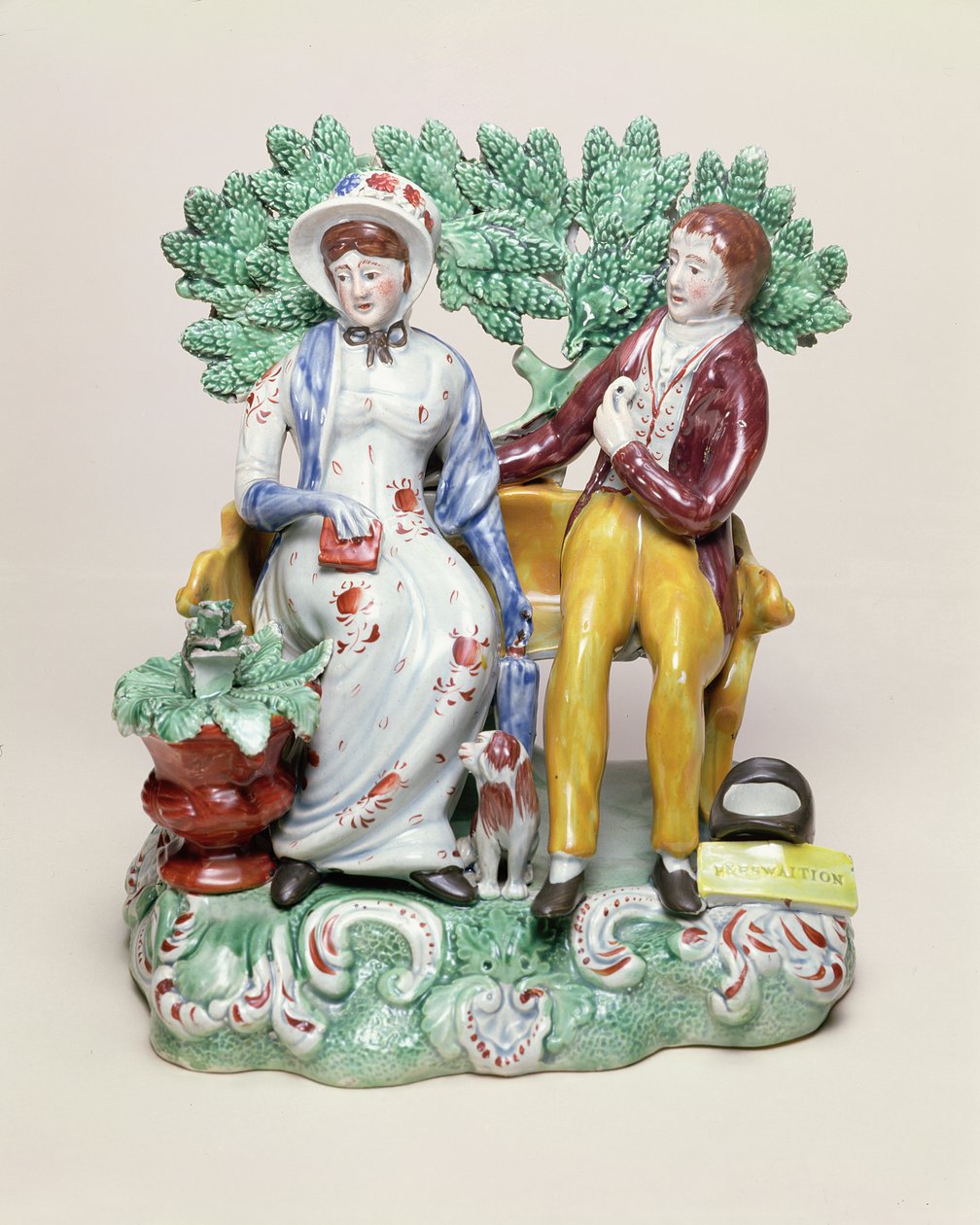 एक आंगु दंपति का &39;पर्सवाइस&39; चित्र, c.1815-28 (एनामेल्स के साथ अतिवृष्टि से सजे मोती) द्वारा जॉन वाल्टन