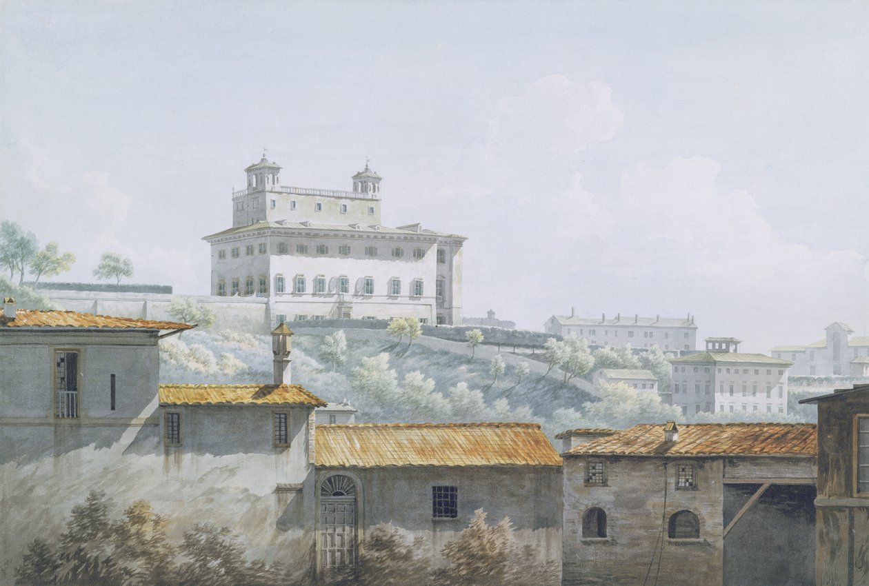विला मेडिसी, रोम, 1784 (कागज पर ग्रेफाइट से अधिक) द्वारा जॉन वारविक स्मिथ
