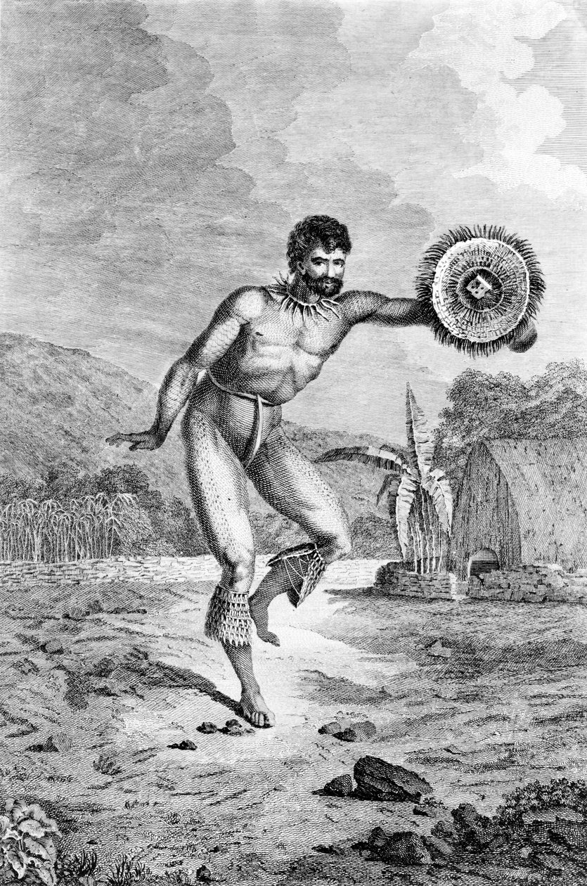 सैंडर्स द्वीप समूह नृत्य का एक आदमी, मायर्स द्वारा उत्कीर्ण, c.1785 द्वारा जॉन वेबर