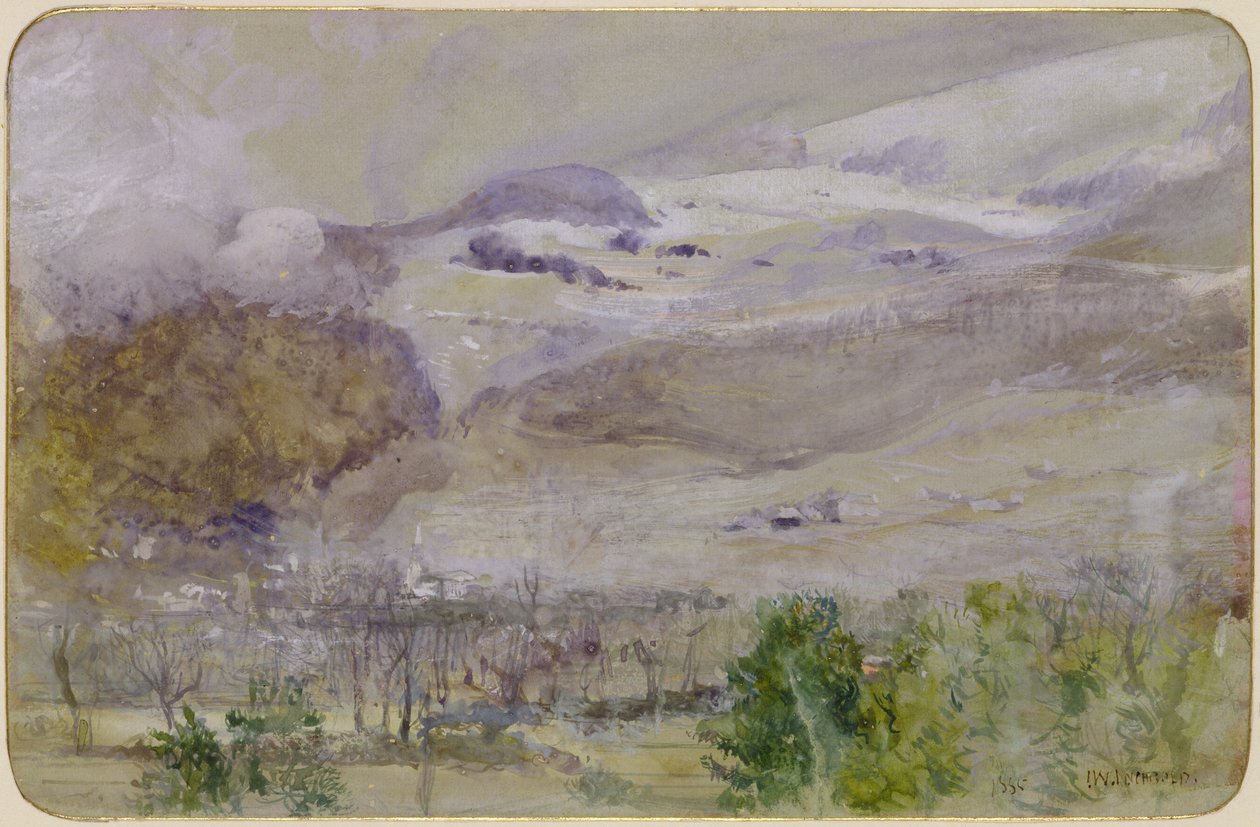 स्विस वैली लैंडस्केप, 1885 (wc und gouache on paper) द्वारा जॉन विलियम इंचबोल्ड