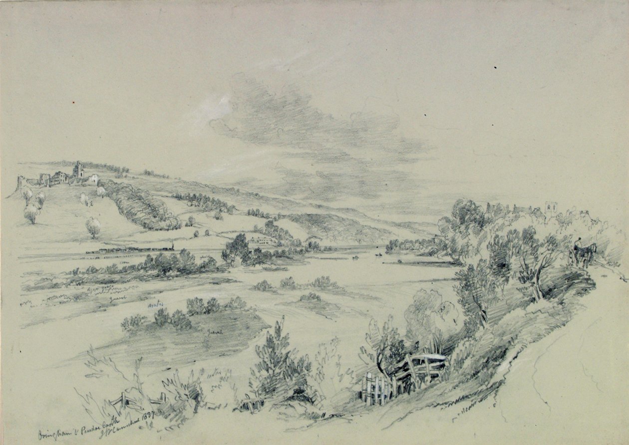 ओरिंघम और प्रूडो कैसल, 1837 द्वारा जॉन विल्सन कारमाइकल