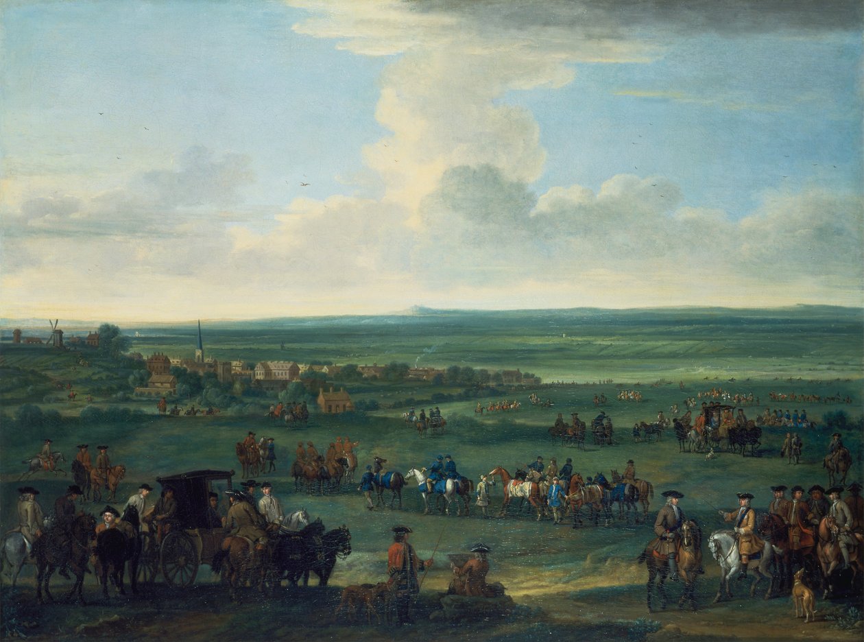 जॉर्ज I, न्यूमार्केट में, 4 या 5 अक्टूबर, 1717 को द्वारा जॉन वॉटन