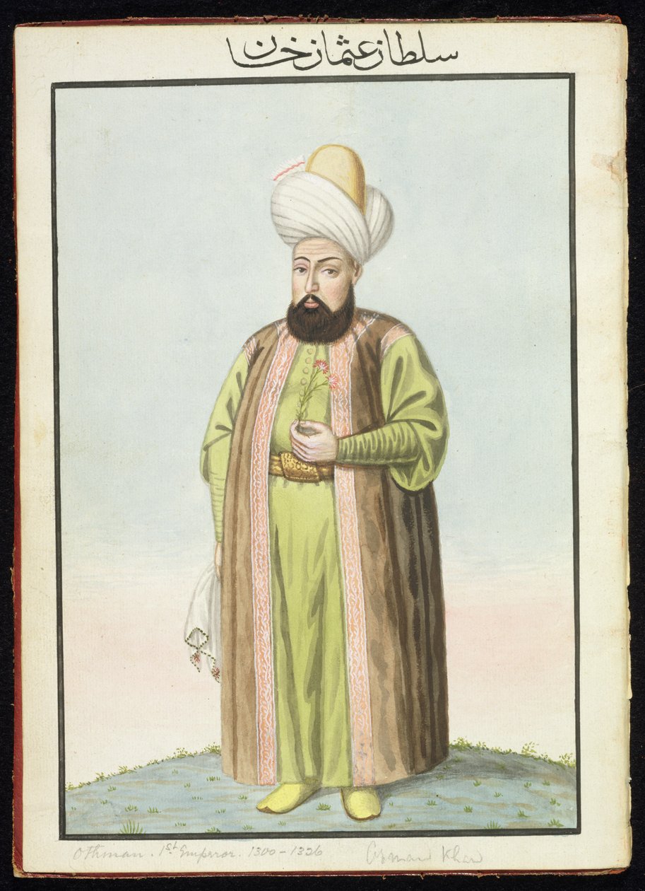 ओथमैन (उस्मान) I (1259-1326), ओटोमन साम्राज्य के संस्थापक, सुल्तान 1299-1326, &39;ए सीरीज ऑफ पोट्रेट्स ऑफ द एम्पोरर्स ऑफ तुर्की&39;, 1808 से द्वारा जॉन यंग