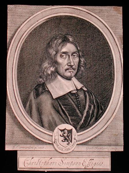 क्रिस्टोफर सिम्पसन का पोर्ट्रेट (c.1605-69) (उत्कीर्णन) द्वारा जॉन (बाद) Carwarden